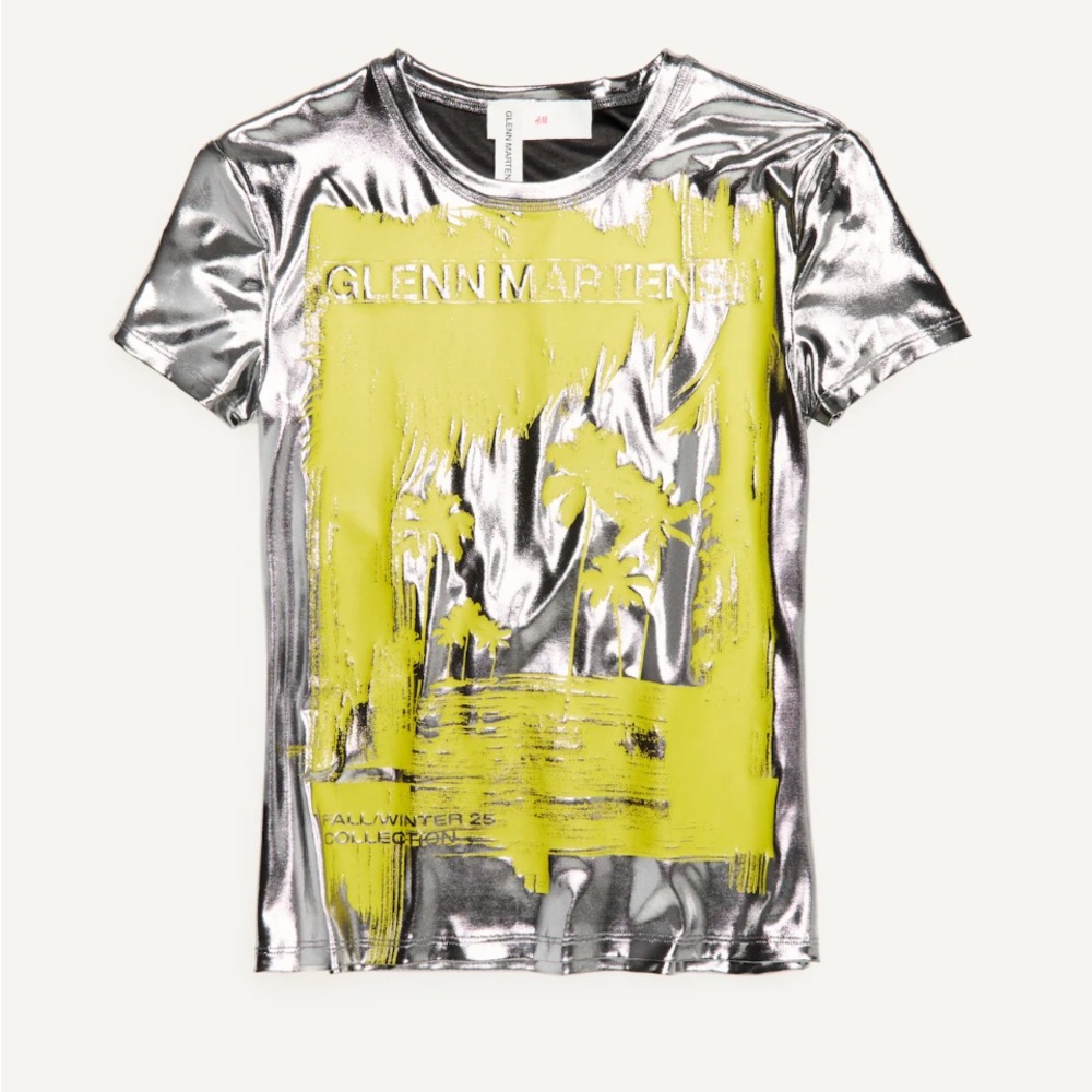 Glen Martin Metallic Silver and Yellow t-shirt. H&M collaboration. Sold fast!